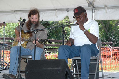 Bill Abel and Cadillac John on the Scratch Ankle stage.