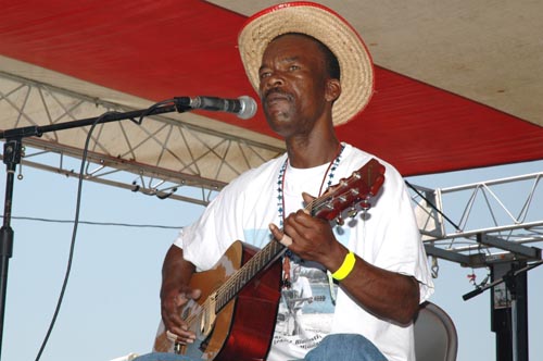 Pat Thomas opening the Highway 61 Blues Festival.