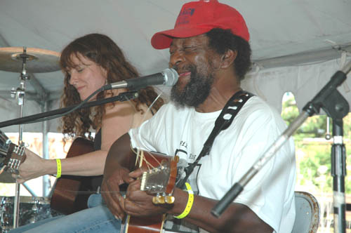 Willie King performs his acoustic act at the Scratch Ankle stage.